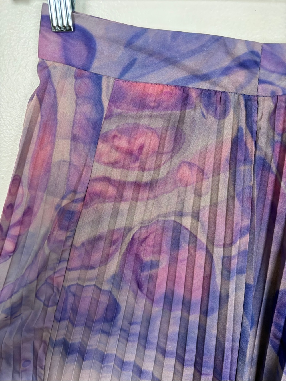 Anthropologie Pleated Midi Skirt with Watercolor Print by Siddhartha Bansai - Picture 6 of 9